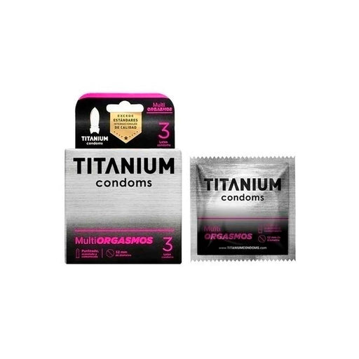 Condones Titanium Multiorgasmos x3 Flameantes