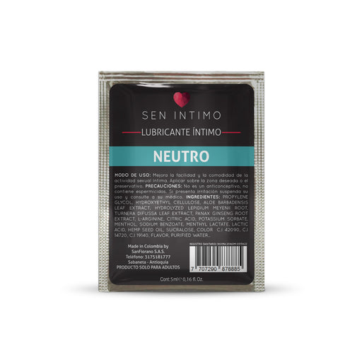 Lubricante Intimo Neutro Natural 7ml Sachet Sen intimo Flameantes
