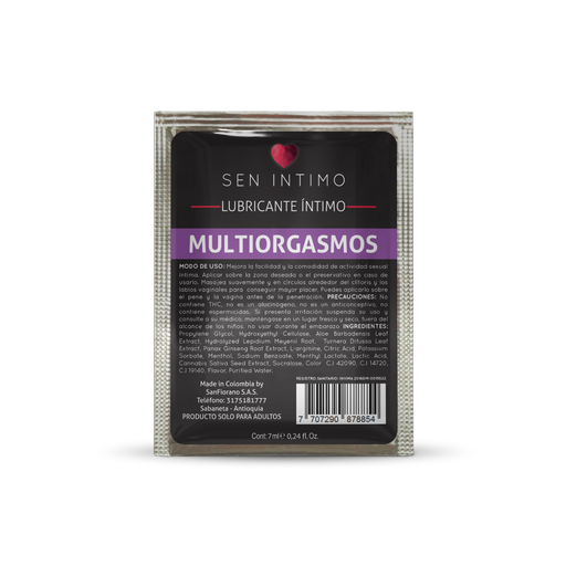 Lubricante Multiorgasmos 7ml Sachet Sen Intimo Flameantes