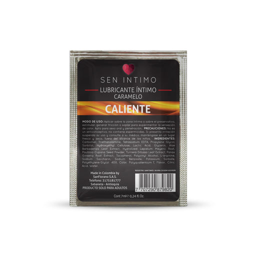 Lubricante Oral Caliente Caramelo Sachet 7ml Sen Intimo Flameantes