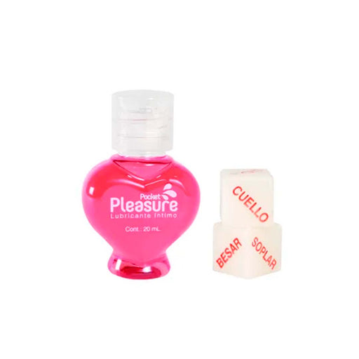 Lubricante Oral Frambuesa 20ml + Dados Luminosos Pocket Pleasure Flameantes